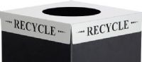 Safco 2990RE Square-Fecta Recycle Lid, Silver, Laser cut inscriptions, Only for use with Safco Public Square bases, please order both, Compatible with all colors of 2981 26"H, 2982 32"H, 2983 38"H and 2984 44"H bases, UPC 073555299014 (2990RE 2990-RE 2990 RE SAFCO2990RE SAFCO-2990-RE SAFCO 2990 RE) 