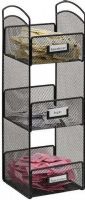 Safco 3290BL Onyx Tower Break Room Organizer, Towering design, 3 compartments, 6"W x 6"H Compartment size, Labels and label holders, 2 wire handles, Made of steel mesh, UPC 073555329025 (3290BL 3290 BL 3290-BL SAFCO3290BL SAFCO-3290-BL SAFCO 3290 BL) 