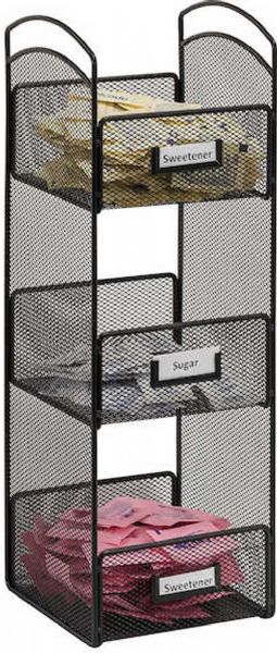 Safco 3290BL Onyx Tower Break Room Organizer, Towering design, 3 compartments, 6
