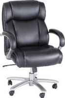 Safco 3503BL Lineage Big & Tall Mid Back Task Chair, 43" - 46.75" Adjustability - Height, 23.56" W x 30.38" H Back Size, 24.75" W x 20.38" D Seat Size, 2.165" Wheel / Caster Size -Diameter, Carpet Casters, Weight capacity up to 400 lbs., Bonded leather upholsterd seat and back, Mid back with Loop arms, Height and tilt mechanism, Black Finish, UPC 073555350326 (3503BL 3503-BL 3503 BL Safco3503BL Safco-3503-BL Safco 3503 BL) 