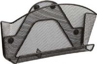 Safco 4180BL Onyx Magnetic Mesh File Pocket with Accessory Organizer, With or without accessory organizer, Four heavy-duty magnets, Easily mounts on non-fabric covered surfaces, Can be installed with steel point fasteners, Fits letter-size files, 1.5 lbs capacity, Steel mesh construction, Durable powder coat finish, Set of 6, UPC 073555418026 (4180BL 4180-BL 4180 BL SAFCO4180BL SAFCO-4180-BL SAFCO 4180 BL) 