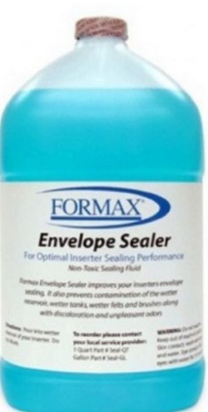 Formax Seal-GL Envelope Sealing Solution; For optimal inserter sealing performance, Non-Toxic Sealing Fluid, Compatible with all Formax Inserter Models; Quantity:1 Gallon; Weight 6.6lbs. (SealGL Seal-GL)