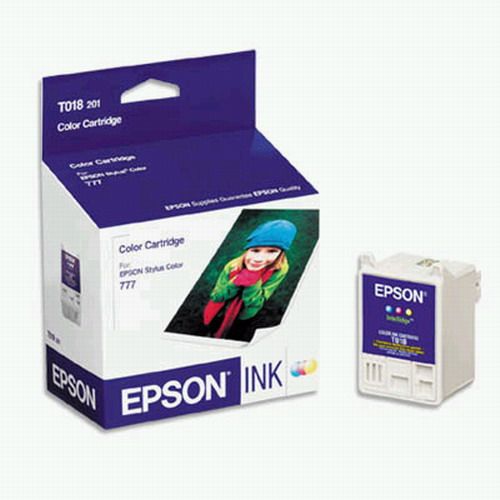 Epson T018201 Color Ink Cartridge for Stylus 777, Genuine Original OEM Epson Brand (T0-18201, T0 18201,T01820, T0182)