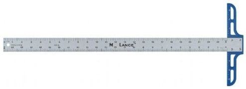 Lance T024 Standard Aluminum T-Square 24in long; Standard Gauge Aluminum with a 1.5in shaft; Calibrated in 8ths and 16ths on the blade and in 8ths on the head; Polycarbonate plastic T-square head; Ship Dimensions 24 X 9 X 0.5 in, UPC 088354949589, Harmonized Code 0009017201090 (T-024 T0 24)