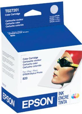 Epson T027201 Color Ink Cartridge, Works with Epson Stylus Photo 820 and 925 Ink Jet Printers, 220 Page-Yields, New Genuine Original OEM Epson Brand (T-027201 T 027201 T02-7201 T027-201)