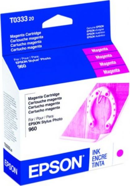 Epson T033320 Ink Cartridge, Inkjet Print Technology, Magenta Print Color, 440 Pages Duty Cycle, 5% Print Coverage, New Genuine Original OEM Epson, For use with EPSON Stylus Photo 960 (T033320 T033-320 T033 320 T-033320 T 033320)