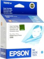 Epson T034220 Ink Cartridge, Inkjet Print Technology, Cyan Print Color, 440 Pages Duty Cycle, 5% Print Coverage, New Genuine Original OEM Epson, For use with EPSON Stylus Photo 2200 (T034220 T034 220 T034-220 T 034220 T-034220) 