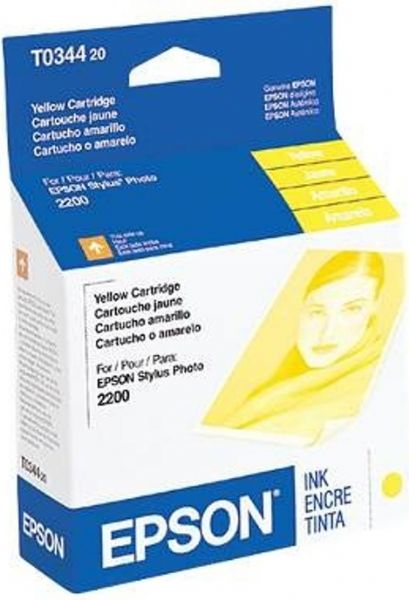 Epson T034420 Ink Cartridge, Inkjet Print Technology, Yellow Print Color, 440 Pages Duty Cycle, 5% Print Coverage, New Genuine Original OEM Epson, For use with EPSON Stylus Photo 2200 (T034420 T034-420 T034 420 T-034420 T 034420)