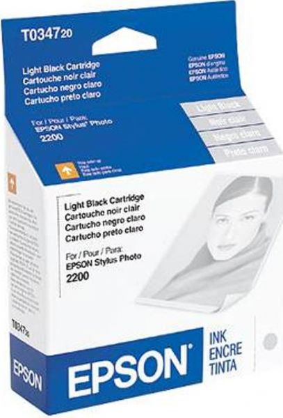 Epson T034720 Ink Cartridge, Inkjet Print Technology, Light Black Print Color, 440 Pages Duty Cycle, 5% Print Coverage, New Genuine Original OEM Epson, For use with EPSON Stylus Photo 2200 (T034720 T034 720 T034-720 T-034720 T 034720)