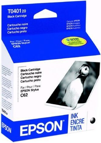 Epson T040120 Ink Cartridge, Black, Water, fade, and smudge resistant, Single black ink cartridge, Acid-free formulation, Compatibility with EPSON Stylus CX3200EPSON Stylus C62 (T0-40120  T0 40120)