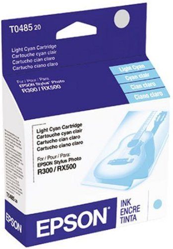 Epson T048520 OEM Genuine Light Cyan Ink Epson Cartridge, for Epson Stylus Photo R200, R220, R300, R320, R340, RX500, RX600 Printers, Ideal for color graphics and photos (T0-48520  T0  48520) 