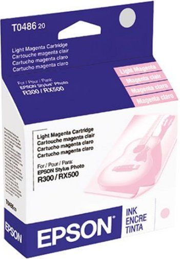 Epson T048620 OEM Genuine Light Magenta Ink Epson Cartridge for RX500 and R300 Printers, Quick-drying, dye-based ink (T0-48620  T0 48620) 