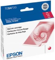 Epson T054720 Red UltraChrome Hi-Gloss Ink Cartridge for use with Stylus R800 and Stylus R1800 Inkjet Printers, Up to 400 Pages @ 5% Coverage, New Genuine Original OEM Epson Brand, UPC 010343848962 (T05-4720 T054-720 T-054720) 