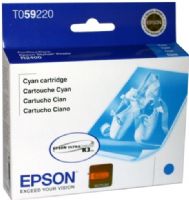 Epson T059220 Ink Cartridge, Inkjet Print Technology, Cyan Print Color, 450 Pages Duty Cycle, 5% Print Coverage, New Genuine Original OEM Epson, For use with Epson Stylus Photo R2400 Printer (T059220 T059-220 T059 220 T-059220 T 059220) 