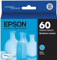 Epson T060220 DURABrite Ultra Ink tank, Inkjet Print Technology, Cyan Print Color, 400 Pages Duty Cycle, 5% Print Coverage, Pigmented Ink Type, New Genuine Original OEM Epson, For use with Epson Stylus CX3800, CX3810, CX4200, CX4800, CX5800F, CX7800, C68, C88 and C88+ (T060220 T060-220 T060 220 T-060220 T 060220) 