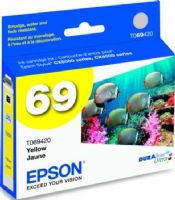 Epson T069420 Durabrite Ultra Ink Inkjet Cartridge, Ink-jet Printing Technology, Yellow Color, New Genuine Original OEM Epson, Epson DURABrite Ultra Cartridge Features, For use with Epson Stylus Cx5000 Printer and Epson Stylus Cx6000 Printer, UPC 010343860575 (T069420 T069-420 T069 420 T-069420 T 069420)  