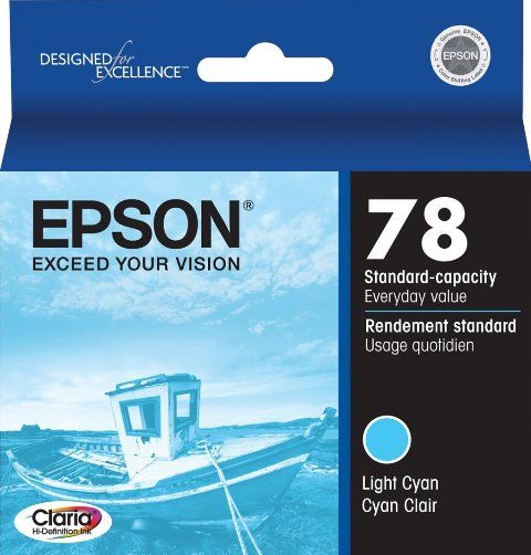 Epson T078520 Color Ink Cartridge, Print cartridge Consumable Type, Ink-jet Printing Technology, Light Cyan Color, Epson Claria Ink Cartridge Features, For use with Epson Stylus Photo R260, R380, R280, RX580, RX595 & RX680 (T078520 T078-520 T078 520 T-078520 T 078520)
