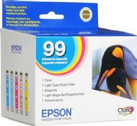 Epson T099920 model 99 Multipack Print cartridge, Print cartridge Consumable Type, Ink-jet Printing Technology, Cyan, Light Cyan, Magenta, Light Magenta and Yellow Color, Epson Claria Ink Cartridge Features, New Genuine Original OEM Epson, For use with Epson Artisan 700 & 800 model printers (T099920 T099-920 T099 920 T-099920 T 099920) 