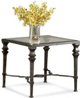 Bassett Mirror T1210-250EC Lido Square End Table, 28" Overall Depth - Front to Back, 25" Overall Height - Top to Bottom, 28" Overall Width - Side to Side, Traditional style, Square shape, Scratch resistant tinted beveled glass top, Profile details in the base, Steel construction, Burnished Bronze finish, Multi-step hand finishing process, UPC 036155223759 (T1210250 T1210-250 T1210 250) 