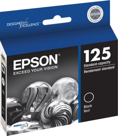 Epson T125120 model 125 Print cartridge, Print cartridge Consumable Type, Ink-jet Printing Technology, Black Color, New Genuine Original OEM Epson, For use with Stylus NX125, NX127, NX420, NX625 (T125120 T 125120 T-125120 T125 120 T125-120)
