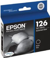 Epson T126120 model 126 Print cartridge, Ink-jet Printing Technology, Black Color, High Capacity Cartridge Yield, Epson DURABrite Ultra Cartridge Features, Up to 480 pages Duty Cycle, New Genuine Original OEM Epson (T126120 T-126120 T 126120 T126 120 T126-120) 
