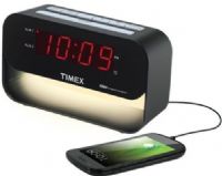 Timex T128B Dual Alarm Clock with USB Charging and Night Light, 0.9" red LED display, USB charging port for mobile devices, Four-level LED night light (Hi/Med/Lo/Off), 24 Hour Set & Forget Alarm with auto repeat and auto shutoff, Dual alarms for two separate wake times, Programmable snooze with repeat alarm, Daylight Saving Time switch, UPC 758859206387 (T-128B T1-28B T128-B) 