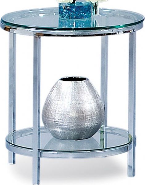 Bassett Mirror T1792-220EC Patinoire Round End Table, 22