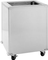 Delfield T-1826 Enclosed Mobile Tray Dispenser for 18" x 26" Trays, 14 gauge bottom for extra durability, Removable dispenser platform for easy cleaning, Field adjustable self-leveling mechanism for even dispensing, 1 Number of Compartments, Unheated Style, (4) 4" polyolefin swivel casters with brakes; corner bumpers, UPC 400012252525 (T 1826 T-1826 T1826) 