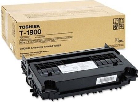 Toshiba T-1900 Black Toner Cartridge for use with Toshiba e-Studio 190F Fax Machine, Approx. 10000 pages @ 5% average coverage, New Genuine Original OEM Toshiba Brand (T1900 T 1900)