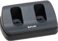 Flir T198126 Two Bay Battery Charger for T6xx Series Thermal Cameras; Compatible with the Flir T600 Series, T1010 and T1020 thermal cameras; Stand-alone two-bay battery charger; Designed for charging lithium-ion batteries; 2.5 hours charging time; Includes power supply with multi plugs; 12 Vdc Output; Multiples For International Use; Dimensions: 9.6 x 6.5 x 3.2 inches; Weight: 1.4 pounds; UPC: 845188005016 (FLIRT198126 FLIR T198126 BATTERY CHARGER) 