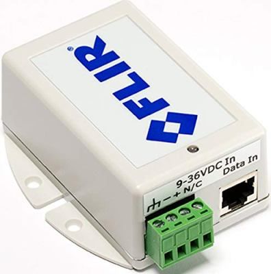 FLIR T199343 Power Over Ethernet (PoE) Injector (12 or 24V) For use with FLIR AX8 9 Hz Marine Thermal Monitoring System, Input 936 VDC, Output 48 VDC/0.35, UPC 845188012441 (T19-9343 T199-343)