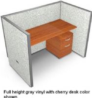 OFM T1X1-4760-V Rize Series Privacy Station - 1x1 Configuration with Full Vinyl 47" H Panel - 5' W Desk, 1 person Capacity, Full vinyl panel - not translucent, Wide variety of configuration options, 2" thick steel frame for sturdiness and stability, Vinyl cover makes it easy to keep clean, Quick and Easy replaceable parts, Sturdy 1.75" adjustable floor leveling glides, 2" Square posts install in seconds, Two-way, three-way and four-way panel connections (T1X1-4760-V T1X1 4760 V T1X14760V)  