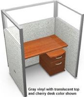 OFM T1X1-6348-P Rize Series Privacy Station - 1x1 Configuration with Translucent Top 63" H Panel -4' W Desk, Vinyl panel with translucent top, Wide variety of configuration options, 2" thick steel frame for sturdiness and stability, Vinyl cover makes it easy to keep clean, Quick and Easy replaceable parts, Sturdy 1.75" adjustable floor leveling glides, 2" Square posts install in seconds, Two-way, three-way and four-way panel connections (T1X1-6348-P T1X1 6348 P T1X16348P) 