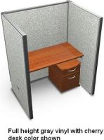 OFM T1X1-6348-V Rize Series Privacy Station - 1x1 Configuration with Full Vinyl 63" H Panel - 4' W Desk, 1 person Capacity, Full vinyl panel - not translucent, Wide variety of configuration options, 2" thick steel frame for sturdiness and stability, Vinyl cover makes it easy to keep clean, Quick and Easy replaceable parts, Sturdy 1.75" adjustable floor leveling glides, 2" Square posts install in seconds, Two-way, three-way and four-way panel connections (T1X1-6348-V T1X1 6348 V T1X16348V)  