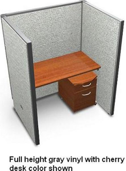 OFM T1X1-6348-V Rize Series Privacy Station - 1x1 Configuration with Full Vinyl 63