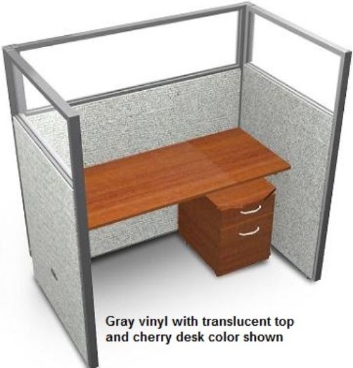 OFM T1X1-6360-P Rize Series Privacy Station - 1x1 Configuration with  Translucent Top 63