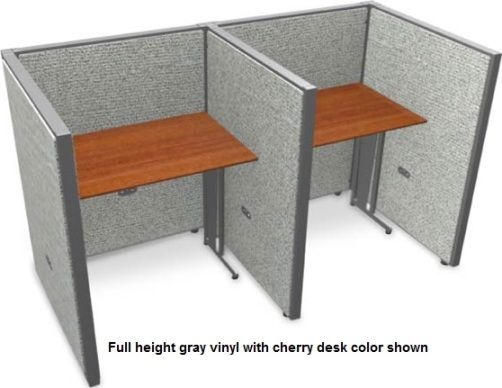 OFM T1X2-4736-V Rize Series Privacy Station - 1x2 Configuration with Full Vinyl 47