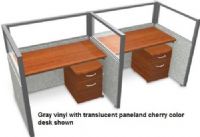 OFM T1X2-4748-P Rize Series Privacy Station - 1x2 Configuration with Translucent Top 47" H Panel - 4' W Desk, 2 persons Capacity, Vinyl panel with translucent top, Wide variety of configuration options, 2" thick steel frame for sturdiness and stability, Vinyl cover makes it easy to keep clean, Quick and Easy replaceable parts, Sturdy 1.75" adjustable floor leveling glides, 2" Square posts install in seconds, Two-way, three-way and four-way panel connections (T1X2-4748-P T1X2 4748 P T1X24748P)  