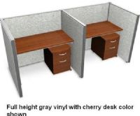 OFM T1X2-4748-V Rize Series Privacy Station - 1x2 Configuration with  Full Vinyl 47" H Panel - 4' W Desk, Full vinyl panel - not translucent, Wide variety of configuration options, 2" thick steel frame for sturdiness and stability, Vinyl cover makes it easy to keep clean, Quick and Easy replaceable parts, Sturdy 1.75" adjustable floor leveling glides, 2" Square posts install in seconds, Two-way, three-way and four-way panel connections (T1X2-4748-V T1X2 4748 V T1X24748V) 