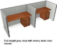 OFM T1X2-4760-V Rize Series Privacy Station - 1x2 Configuration with Full Vinyl 47" H Panel - 5' W Desk, Full vinyl panel - not translucent, Wide variety of configuration options, 2" thick steel frame for sturdiness and stability, Vinyl cover makes it easy to keep clean, Quick and Easy replaceable parts, Sturdy 1.75" adjustable floor leveling glides, 2" Square posts install in seconds, Two-way, three-way and four-way panel connections (T1X2-4760-V T1X2 4760 V T1X24760V) 