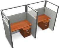 OFM T1X2-6348-P Rize Series Privacy Station - 1x2 Configuration with Translucent Top 63" H Panel - 4' W Desk, Capacity - 2 people, Vinyl panel with translucent top, Wide variety of configuration options, 2" thick steel frame for sturdiness and stability, Vinyl cover makes it easy to keep clean, Quick and Easy replaceable parts, Sturdy 1.75" adjustable floor leveling glides, 2" Square posts install in seconds, 48" W x 24" D x 29.50" H Desk Size (T1X2-6348-P T1X26348 P T1X26348P) 