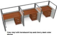 OFM T1X2-6360-P Rize Series Privacy Station - 1x2 Configuration with Translucent Top 63" H Panel - 5' W Desk, Vinyl panel with translucent top, Wide variety of configuration options, 2" thick steel frame for sturdiness and stability, Vinyl cover makes it easy to keep clean, Quick and Easy replaceable parts, Sturdy 1.75" adjustable floor leveling glides, 2" Square posts install in seconds, Two-way, three-way and four-way panel connections (T1X2-6360-P T1X2 6360 P T1X26360P) 