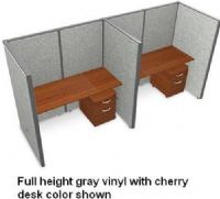 OFM T1X2-6360-V Rize Series Privacy Station - 1x2 Configuration with Full Vinyl 63" H Panel - 5' W Desk, Full vinyl panel - not translucent, Wide variety of configuration options, 2" thick steel frame for sturdiness and stability, Vinyl cover makes it easy to keep clean, Quick and Easy replaceable parts, Sturdy 1.75" adjustable floor leveling glides, 2" Square posts install in seconds, Two-way, three-way and four-way panel connections (T1X2-6360-V T1X2 6360 V T1X26360V) 