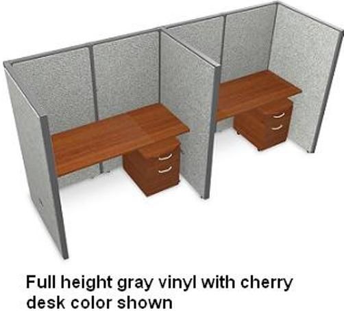 OFM T1X2-6360-V Rize Series Privacy Station - 1x2 Configuration with Full Vinyl 63