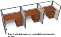 OFM T1X3-4748-P Rize Series Privacy Station - 1x3 Configuration with Translucent Top 47" H Panel - 4' W Desk, Full vinyl panel - not translucent, Wide variety of configuration options, 2" thick steel frame for sturdiness and stability, Vinyl cover makes it easy to keep clean, Quick and Easy replaceable parts, Sturdy 1.75" adjustable floor leveling glides, 2" Square posts install in seconds, Two-way, three-way and four-way panel connections (T1X3-4748-P T1X3 4748 P T1X34748P) 