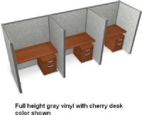 OFM T1X3-4748-V Rize Series Privacy Station - 1x3 Configuration with Full Vinyl 47" H Panel - 4' W Desk, 3 persons Capacity, Full vinyl panel - not translucent, Wide variety of configuration options, 2" thick steel frame for sturdiness and stability, Vinyl cover makes it easy to keep clean, Quick and Easy replaceable parts, Sturdy 1.75" adjustable floor leveling glides, 2" Square posts install in seconds, Two-way, three-way and four-way panel connections (T1X3-4748-V T1X3 6348 V T1X36348V)  