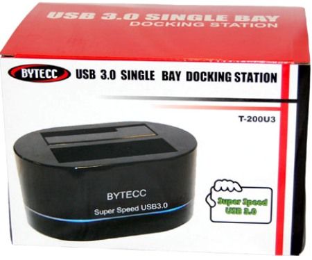 Bytecc T-200U3 USB 3.0 SuperSpeed Single Bay SATA Docking Station, Supports Super Speed USB 3.0 data rate up to 5GB/s, Backward compatible with previous version of USB ports (1.0, 1.1 & 2.0), Supports SATA 1.5G/3.0G speed negotiation, Supports 2.5