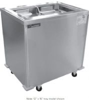 Delfield T2-1221 Two Stack Enclosed Mobile Tray Dispenser for 12" x 21" Trays, Enclosed Base Style, Stainless Steel Material, 2 Number of Compartments, Unheated Style, Tray Dispensers, 21" Tray Length, 12" Tray Width, Two stack design, 14 gauge bottom for extra durability, Removable dispenser platform for easy cleaning, Field adjustable self-leveling mechanism for even dispensing, UPC 400012253331 (T2-1221 T2 1221 T21221) 