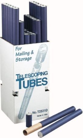Alvin T2531D Fiberboard Mailing Tubes Display; Contents 36 tubes with 2.5
