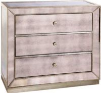 Bassett Mirror T2624-766EC Murano Hall Chest in Antique Mirror,3 Drawers, Wood Material, Contemporary Decor, Mirror Finish, Luxury Class, 42"W x 37"H x 18"D, UPC 036155280486 (T2624766 T2624-766 T2624 766) 